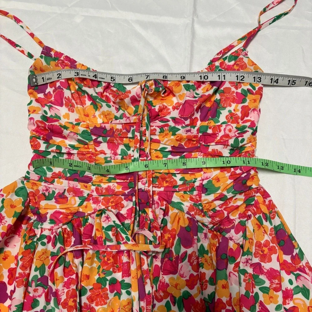 Princess Polly Barrett Mini Dress Multi Womens 2 Floral Ruched‎ Lower Impact - Picture 4 of 6